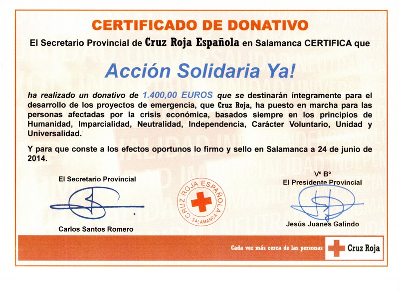 Resultado de imagen de CERTIFICADO DE DONATIVO